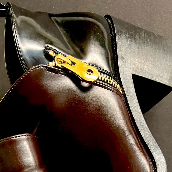 Zara Trafuluc boots with gold zippers. 2 Tone Black & Expresso, classic beauty - Picture 3 of 11